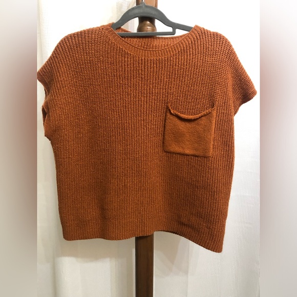 SHEIN Tops - SHEIN Burnt Orange Knit Sweatshirt